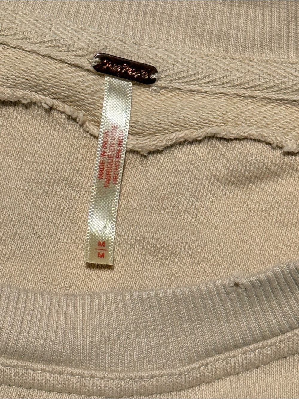 Free People Hybrid Sweatshirt Dress Tank Beige M - Picture 6 of 8